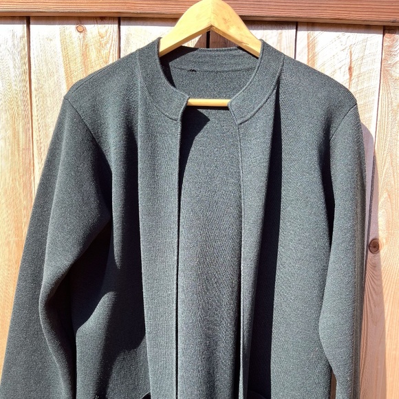 EILEEN FISHER 100% merino wool cardigan - olive (womens, medium) - Picture 1 of 4